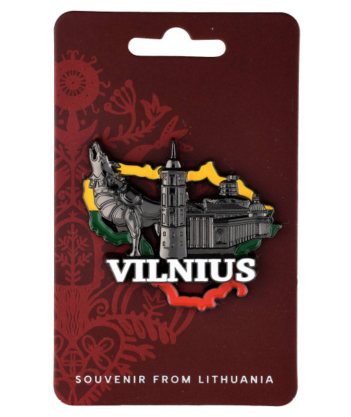 Magnetas Vilnius su Geležiniu Vilku ir Lietuvos kontūru